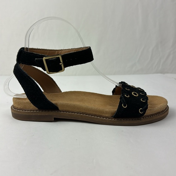 Clarks Women's Black Suede Corsio Amelia Sling Back Sandals size 7.5M flats boho - Picture 7 of 13